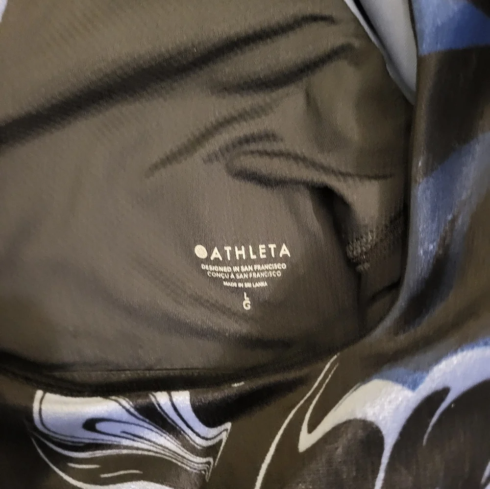 Athleta Exhilerate Velvet Crop Top Size Large Blue - Picture 7 of 12